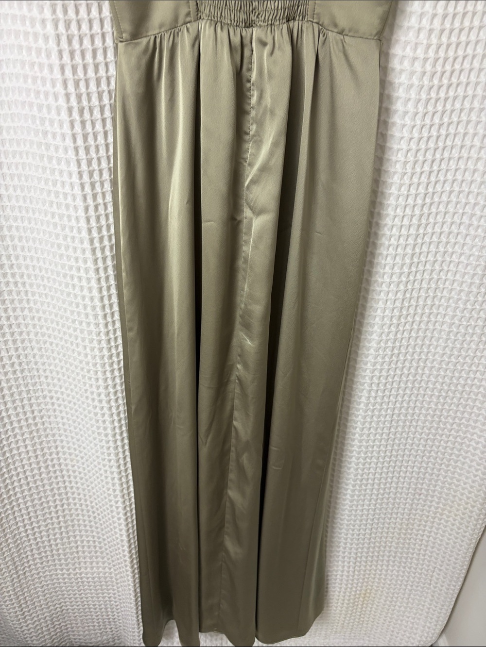 Show Me Your Mumu Nina Maxi Dress in Moss Green Luxe Satin Medium Corset - Picture 10 of 11